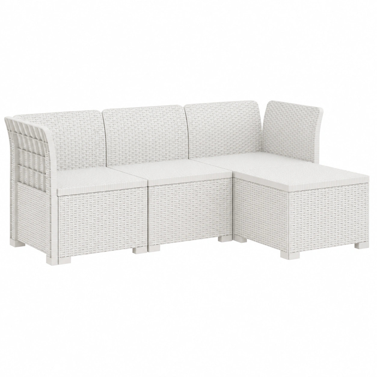 Sofa – 4-Sitzer, moderner Stil, aus Rattan, für Garten, Balkon und Wintergarten