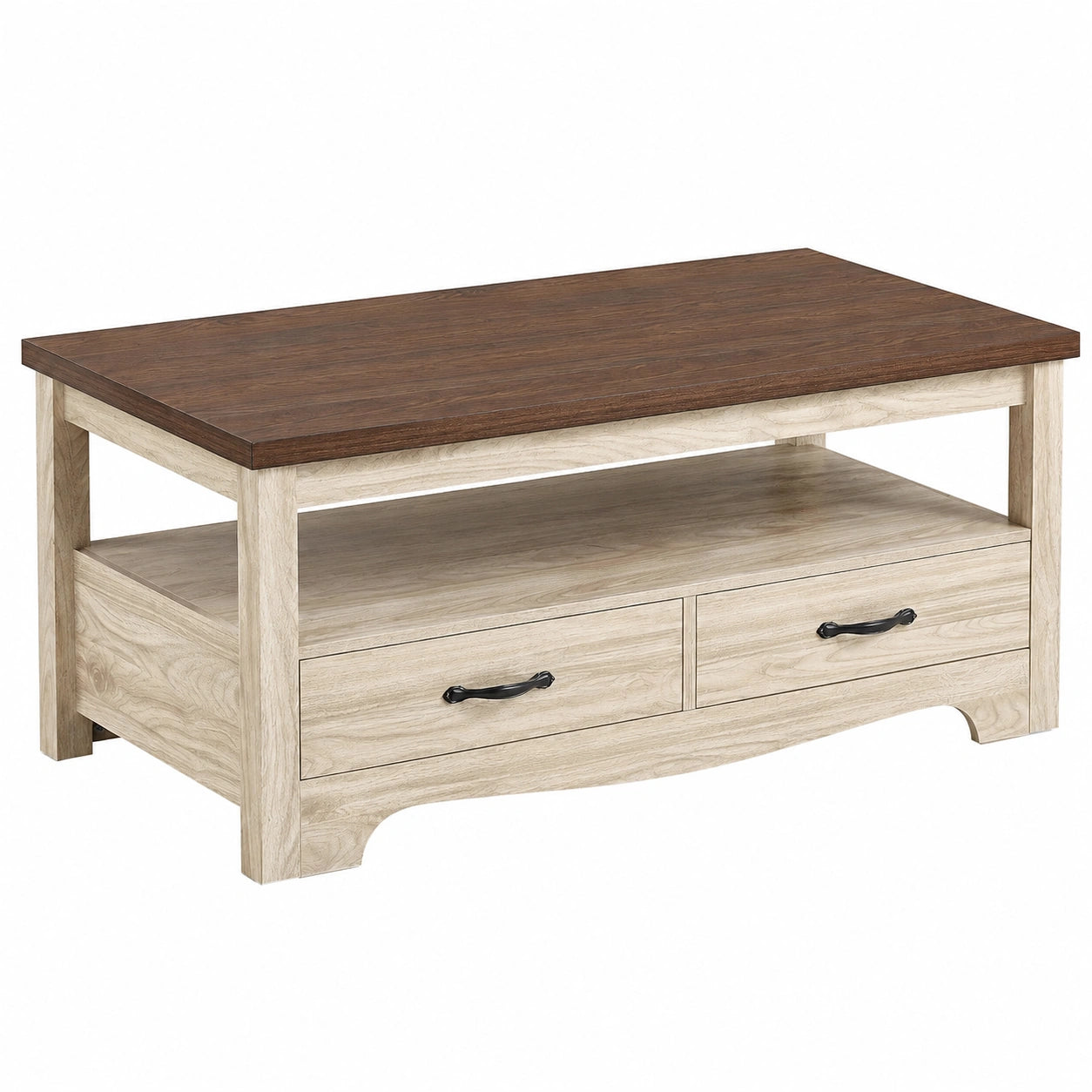 Couchtisch – Landhausstil, mit Stauraum, mit Schubladen, aus Holz, für Wohnzimmer