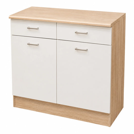 Unterschrank – 100 × 90 × 60 cm, moderner Stil, mit Stauraum, mit mehreren Türen, aus Eichenholz, für Küche