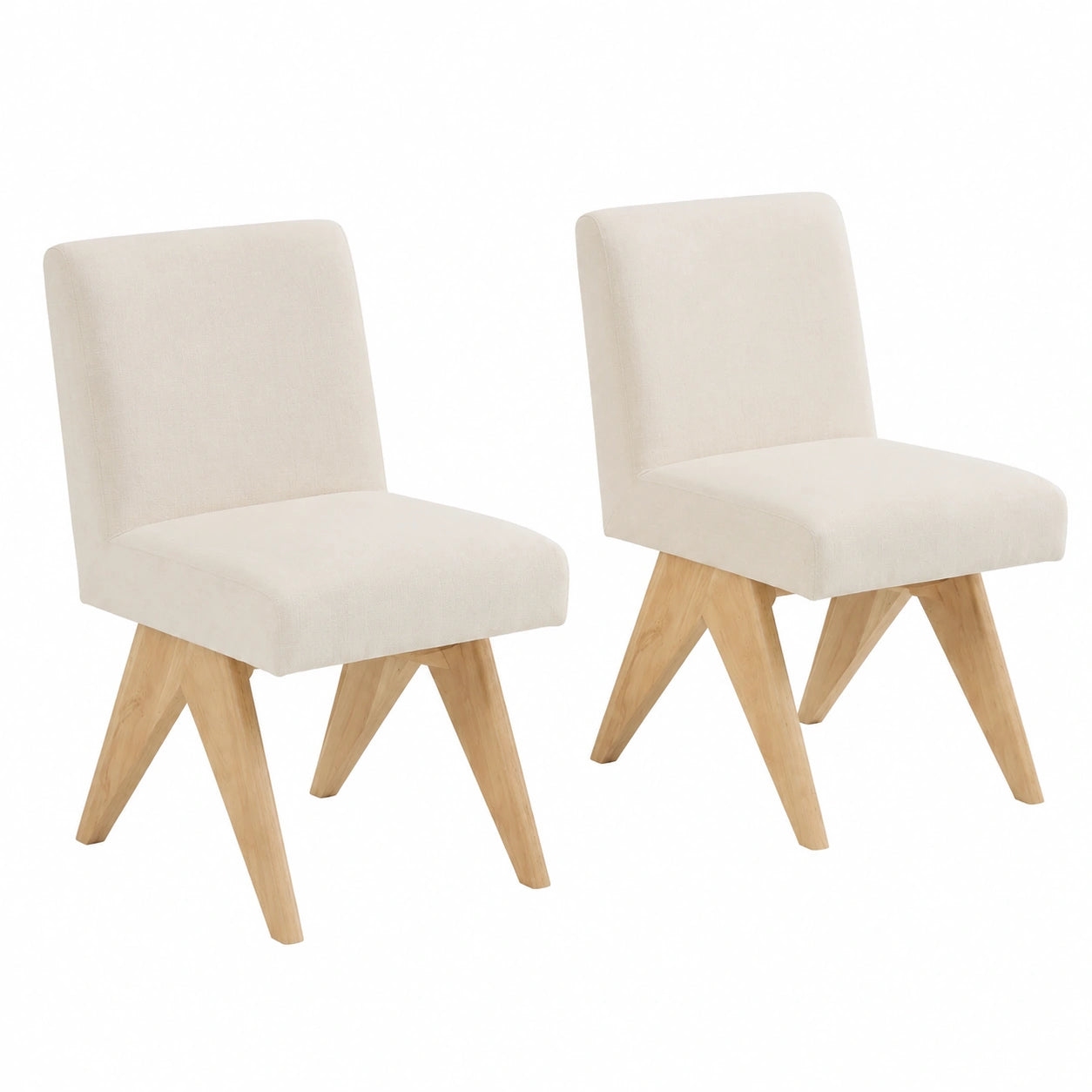 Esszimmerstühle – 2er-Set, gepolstert, Beige, für Esszimmer, Küche und Wohnzimmer
