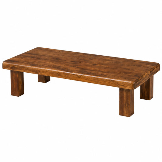Couchtisch – 60 cm, rechteckige Form, aus Massivholz, Braun, für Wohnzimmer