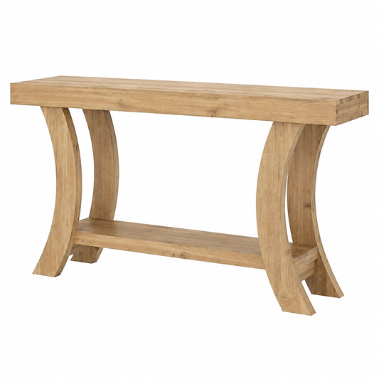 Konsolentisch – 160 cm, Landhausstil, mit Ablagen, aus Massivholz, Braun, für Wohnzimmer und Flur