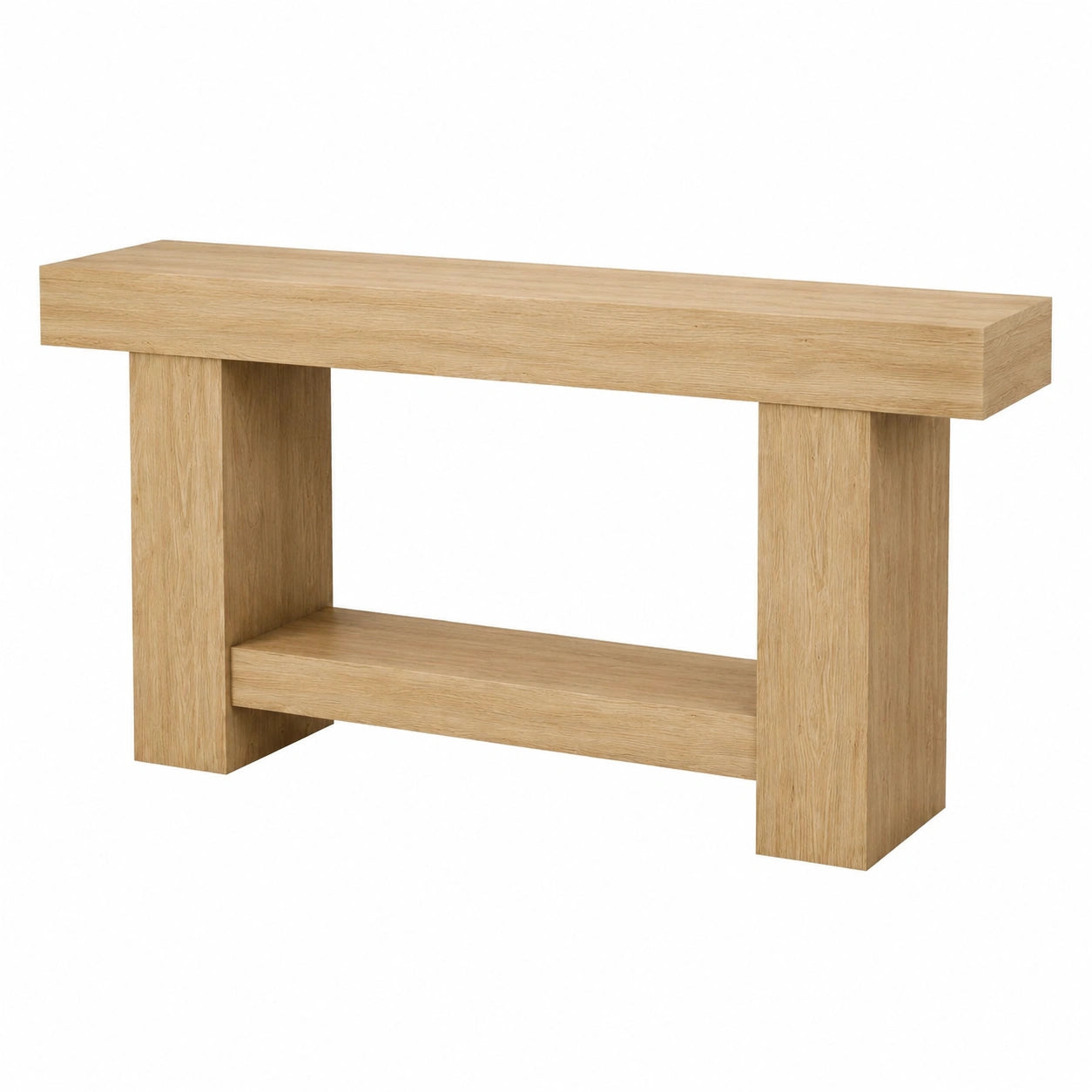 Konsolentisch – Landhausstil, mit Ablagen, aus Eichenholz und Holz, Naturfarben, für Wohnzimmer und Flur