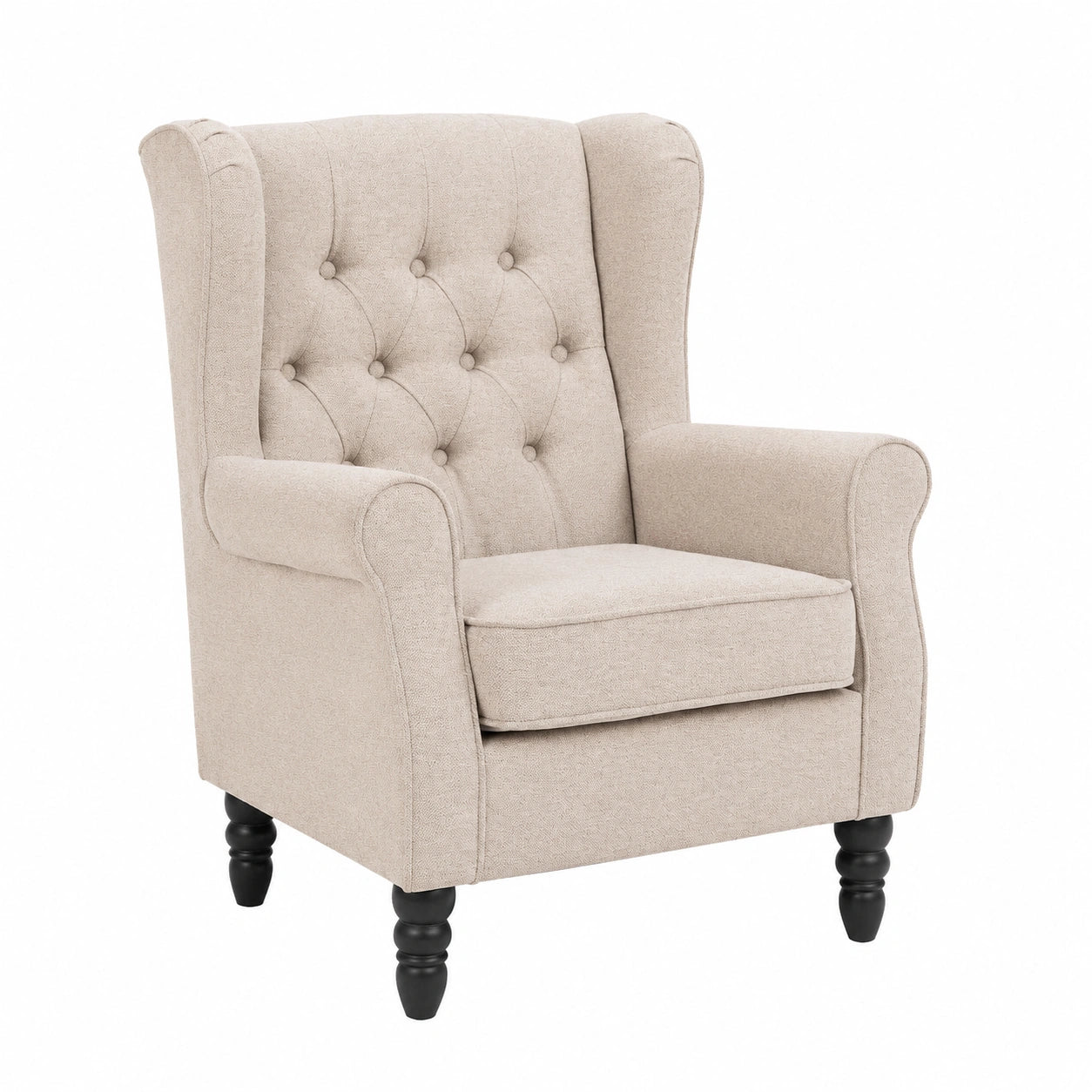 Sessel – moderner Stil, gepolstert, Beige, für Wohnzimmer und Büro