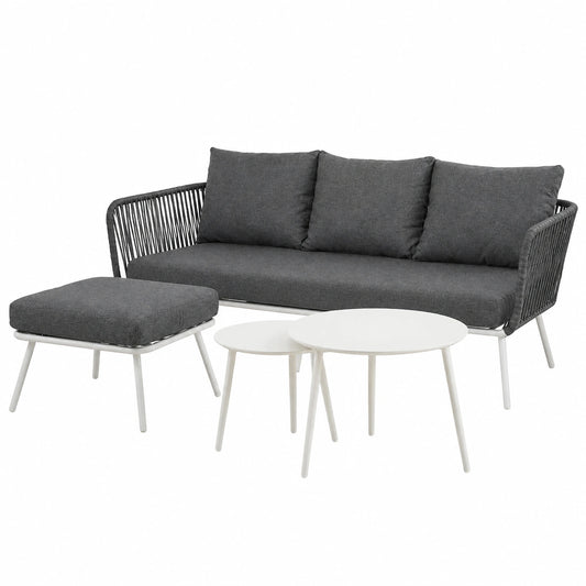 Sofa – wasserabweisend, Grau, für Terrasse und Balkon